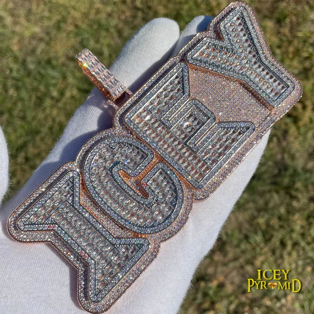 Lux Design Two Layers Iced Out Personalized Custom Name Necklace Pendant – Luxury Hip Hop Jewelry for Men & Women - CaratixJewelry